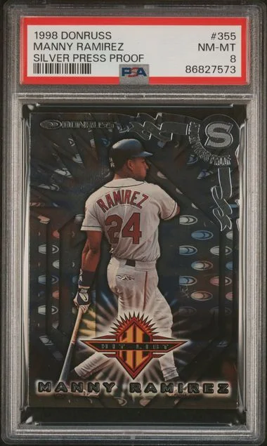 1998 Donruss Manny Ramirez Silver Press Proof #355 card image