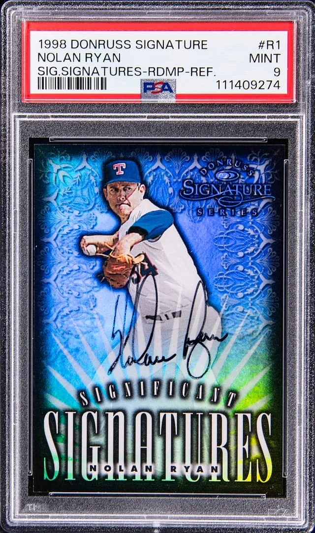 1998 Donruss Nolan Ryan Signature Redemption Refractor #R1 card image