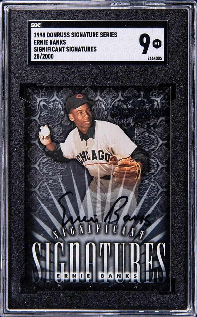 1998 Donruss Signature Series Significant Signatures Ernie Banks #no-number card image