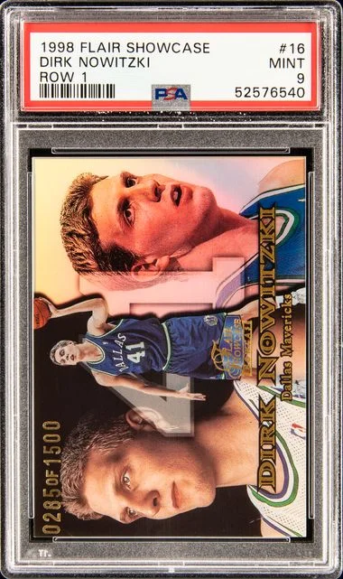 1998 Flair Showcase 16 Dirk Nowitzki Row #1 card image