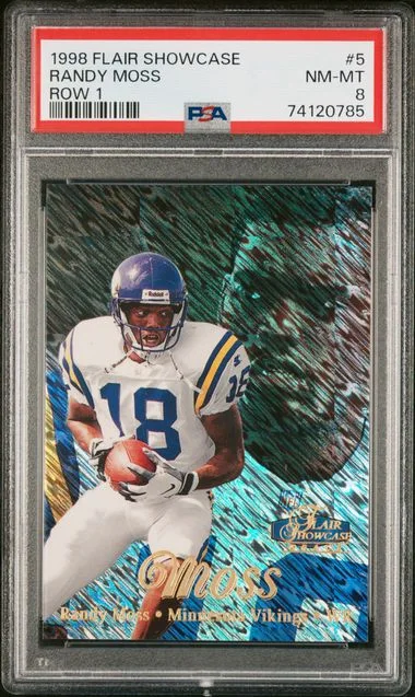 1998 Flair Showcase 5 Randy Moss Row #1 card image