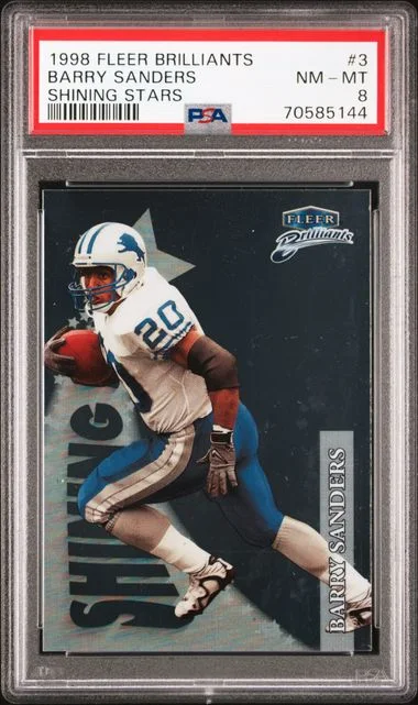 1998 Fleer Brilliants Barry Sanders Shining Stars #3 card image