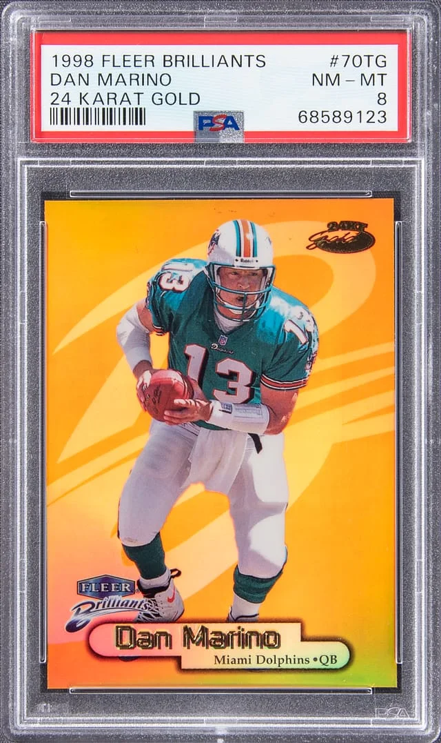 1998 Fleer Brilliants Dan Marino 24 Karat Gold #70TG card image