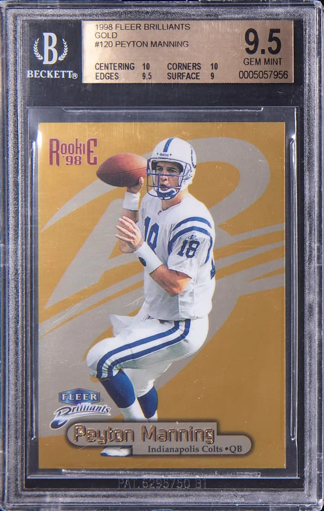 1998 Fleer Brilliants Peyton Manning Gold #120 card image