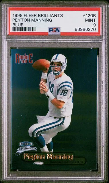 1998 Fleer Brilliants Peyton Manning Blue #120B card image