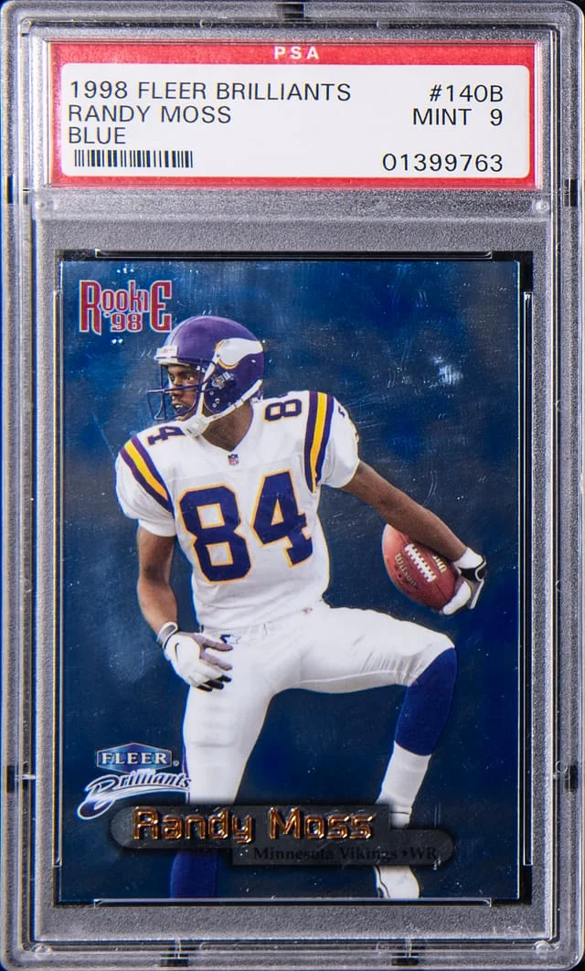 1998 Fleer Brilliants Randy Moss Blue #140B card image