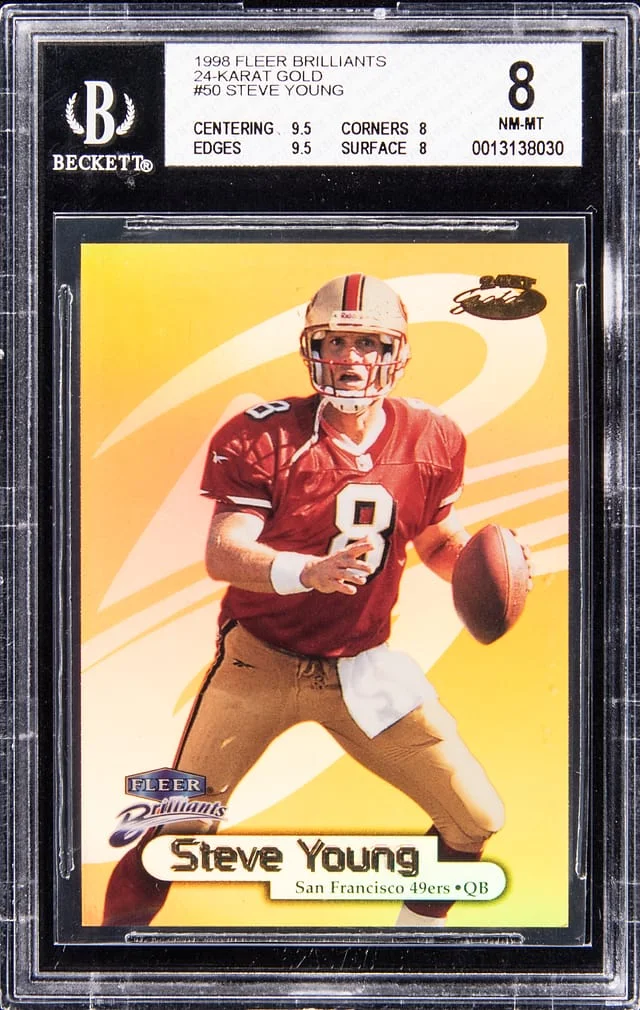 1998 Fleer Brilliants Steve Young 24-Karat Gold #50TG card image