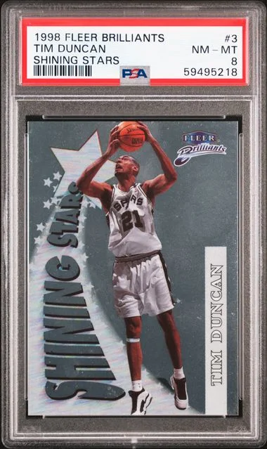 1998 Fleer Brilliants Tim Duncan Shining Stars Shining Stars #3 card image