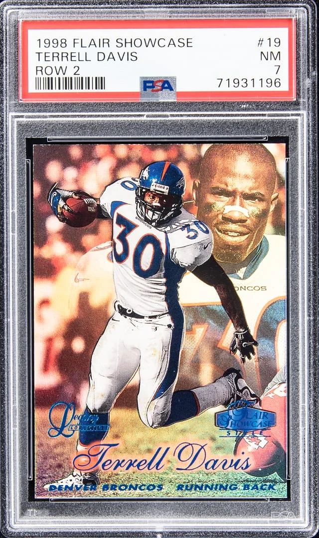 1998 Fleer Flair Showcase Terrell Davis Row 2 #19 card image