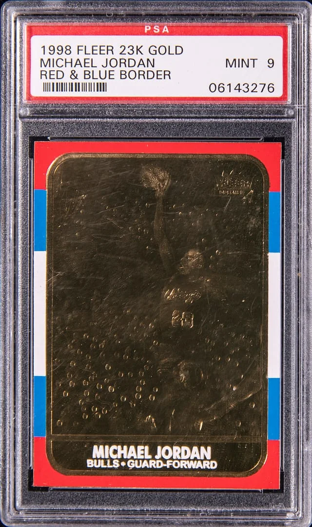 1998 Fleer Gold Red & Blue Border Michael Jordan (#0747) #23K card image