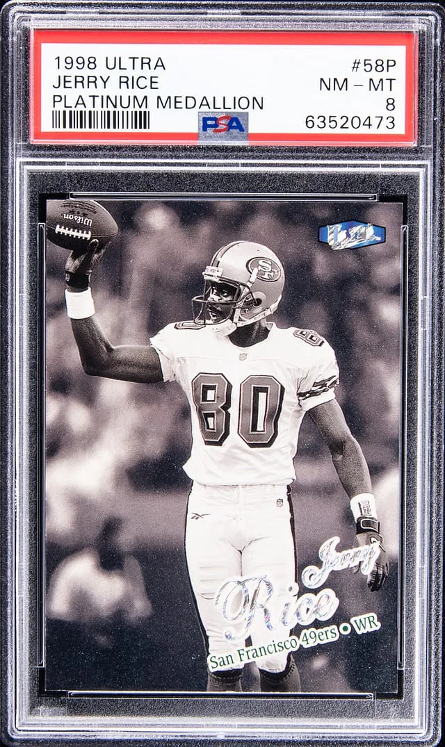 1998 Fleer Ultra Jerry Rice Platinum Medallion #58P card image