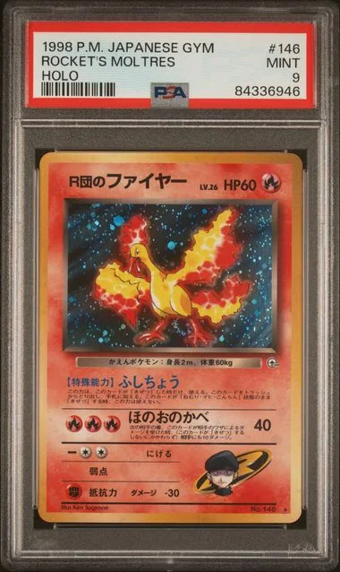 1998 Gym Heroes Rocket's Moltres Holofoil #146 card image