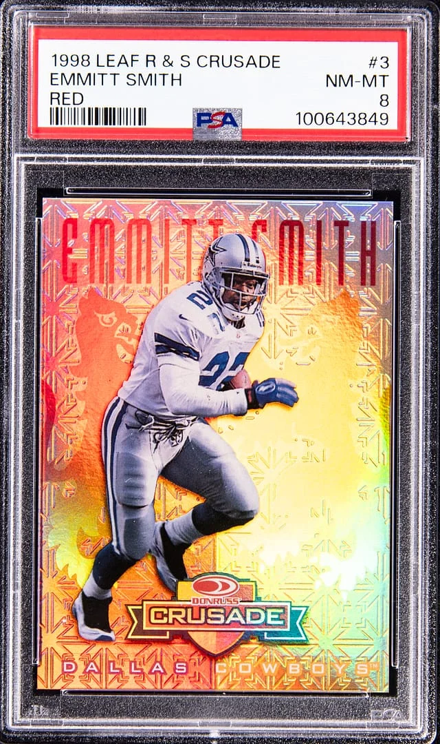 1998 Leaf Rookies & Stars Emmitt Smith Crusade Red #3 card image