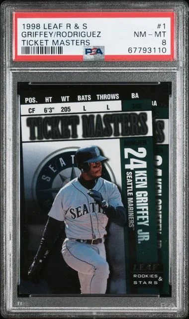 1998 Leaf Rookies & Stars Griffey/Rodriguez Ticket Masters #1 card image