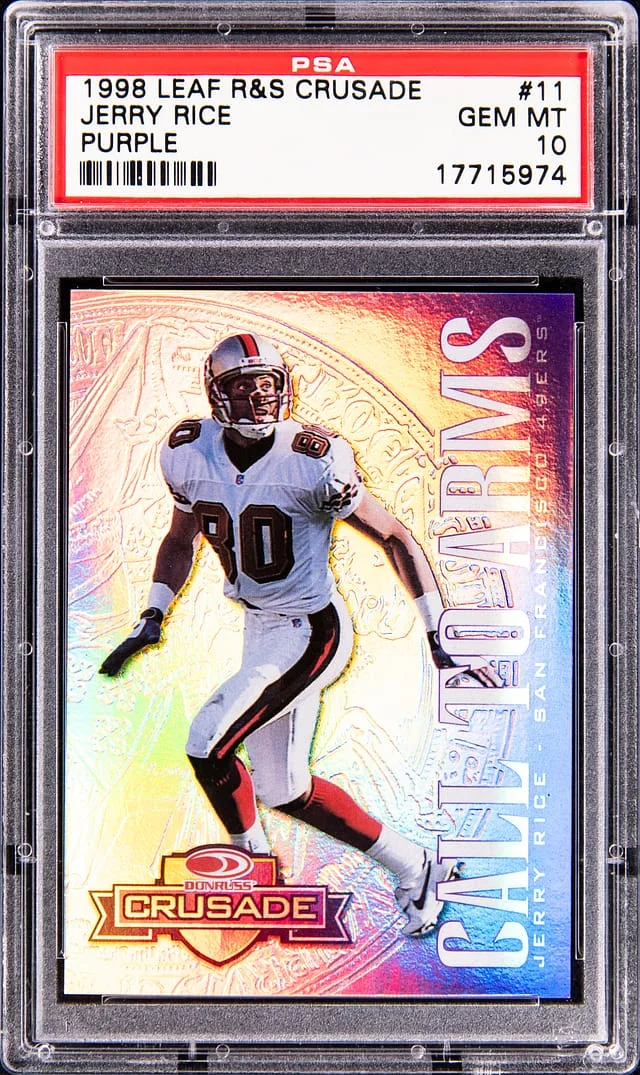 1998 Leaf Rookies & Stars Jerry Rice Crusade Purple #11 card image