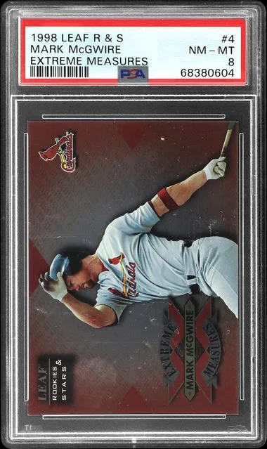 1998 Leaf Rookies & Stars Mark McGwire Extreme Measures #4 card image
