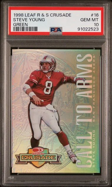 1998 Leaf Steve Young R & S Crusade Green #16 card image