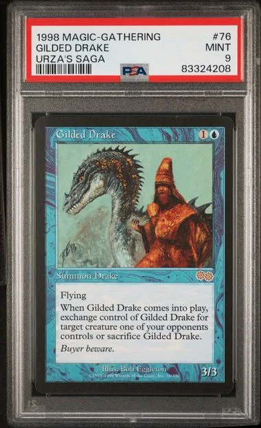 1998 Magic The Gathering Urza's Saga Gilded Drake #76 card image