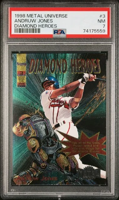 1998 Metal Universe Andruw Jones Diamond Heroes #3 card image