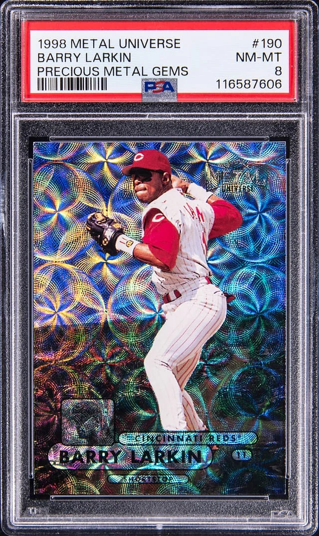 1998 Metal Universe Barry Larkin Precious Metal Gems #180 card image