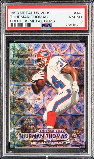 1998 Metal Universe Thurman Thomas Precious Metal Gems #141 card image