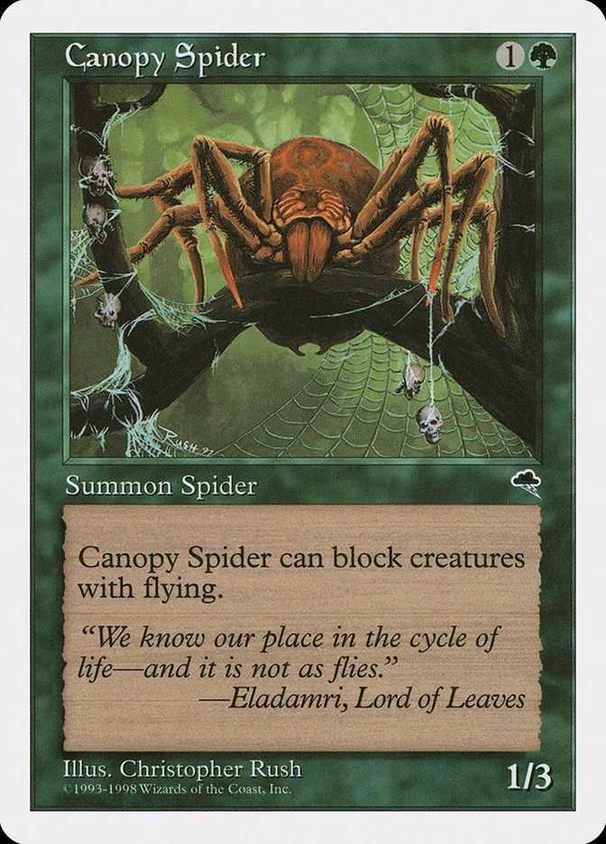 1998 Anthologies Canopy Spider common #52 common card image