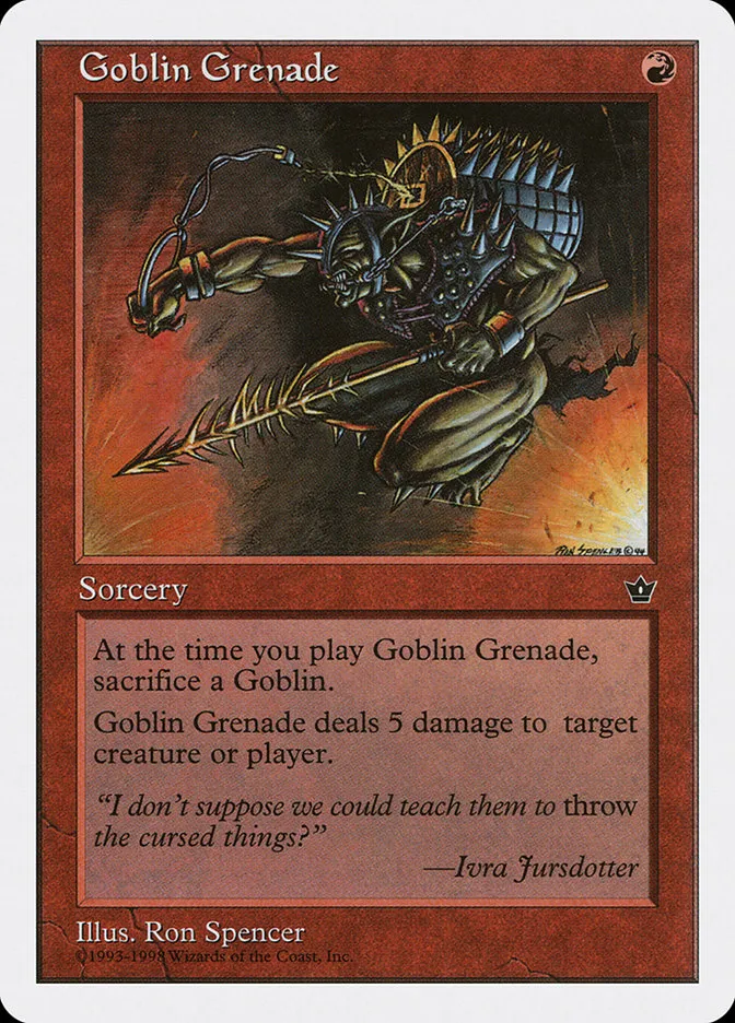 1998 Anthologies Goblin Grenade common #32 common card image