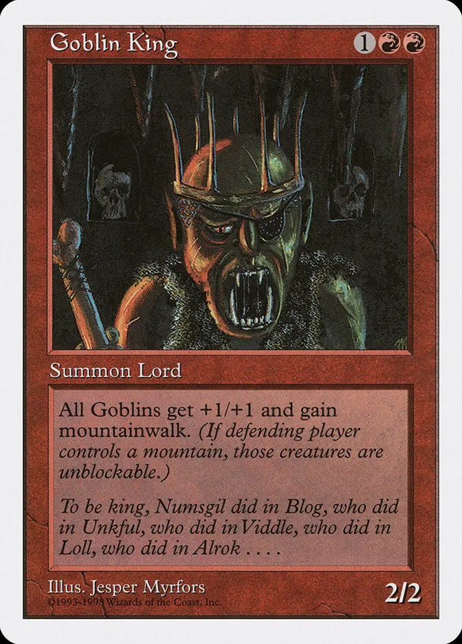 1998 Anthologies Goblin King rare #34 rare card image