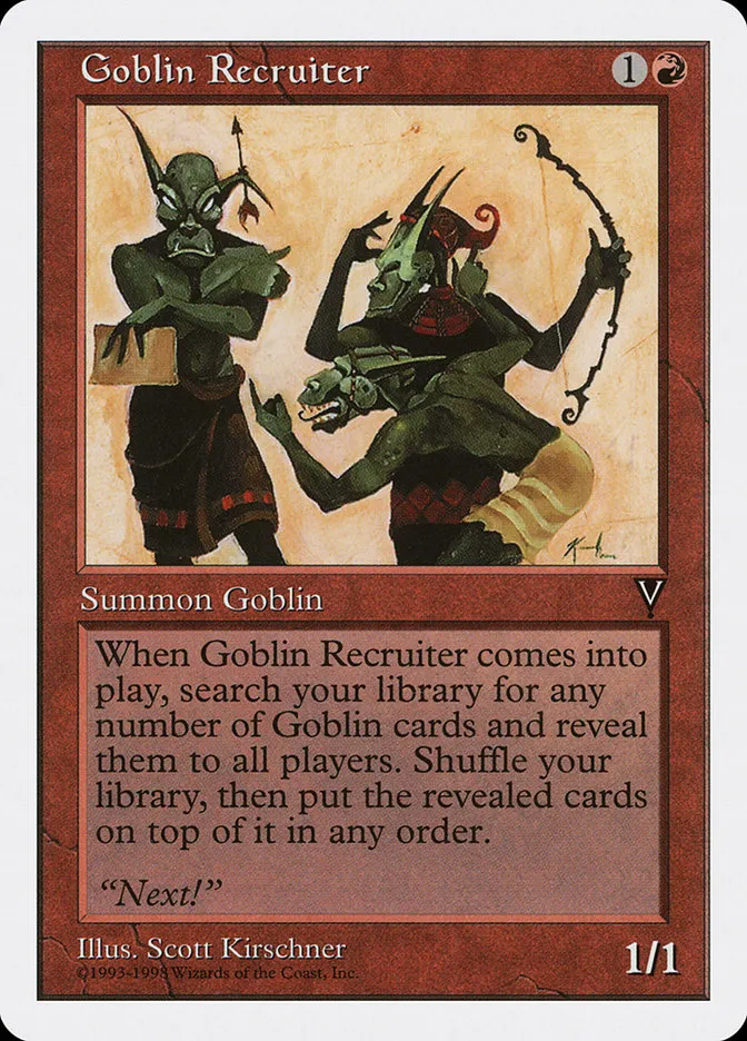 1998 Anthologies Goblin Recruiter uncommon #38 uncommon card image