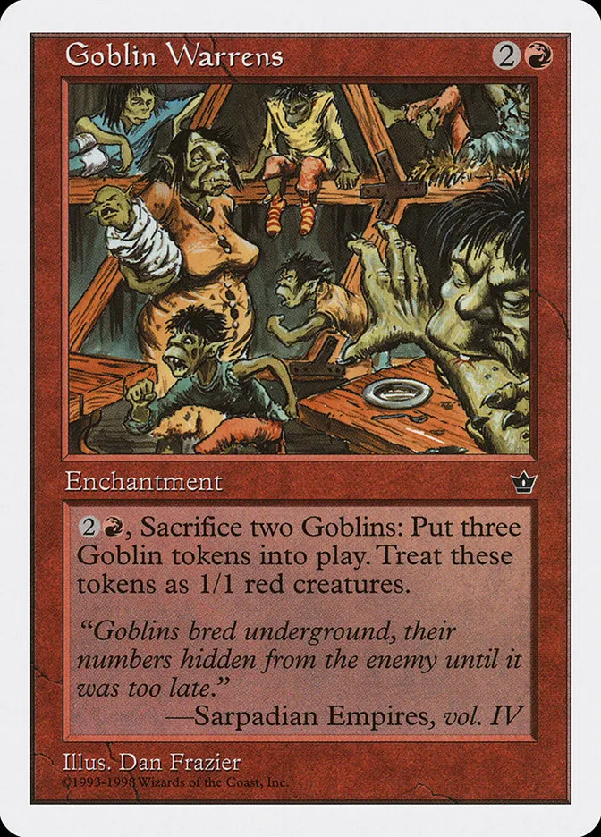 1998 Anthologies Goblin Warrens rare #42 rare card image