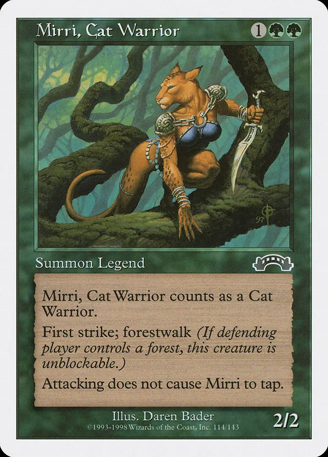 1998 Anthologies Mirri, Cat Warrior rare #60 rare card image