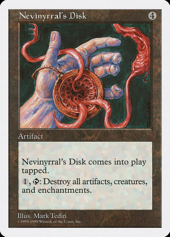 1998 Anthologies Nevinyrral's Disk rare #69 rare card image