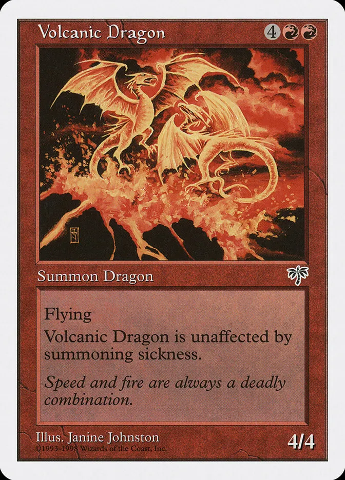 1998 Anthologies Volcanic Dragon rare #51 rare card image