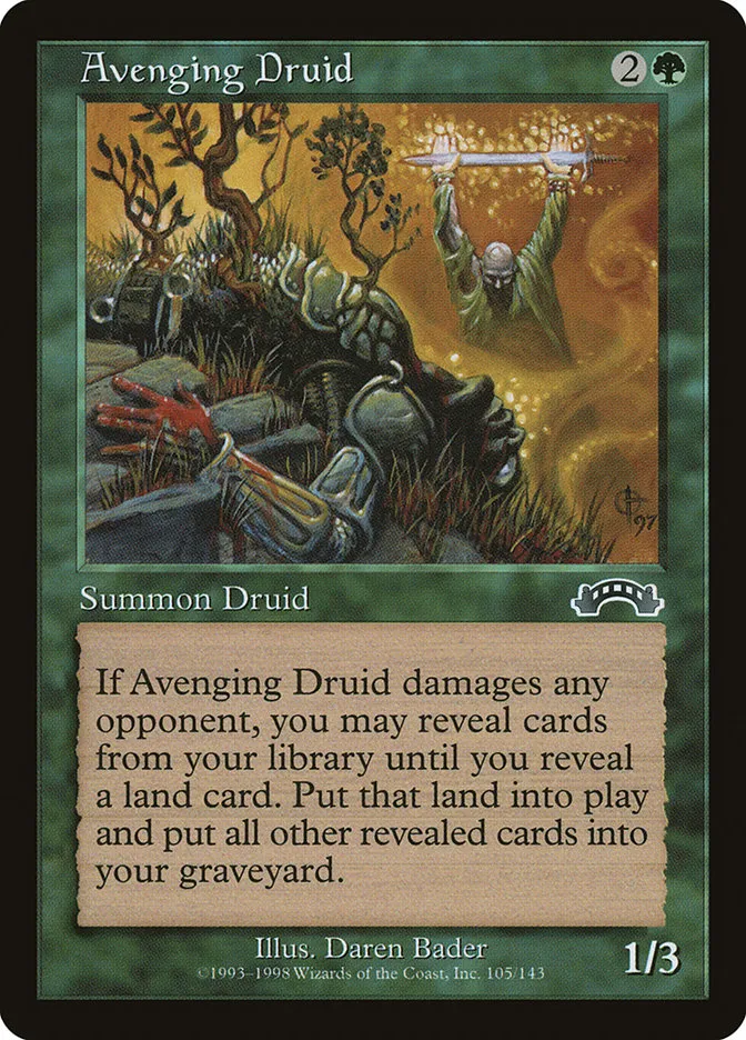 1998 Exodus Avenging Druid common #105 common card image