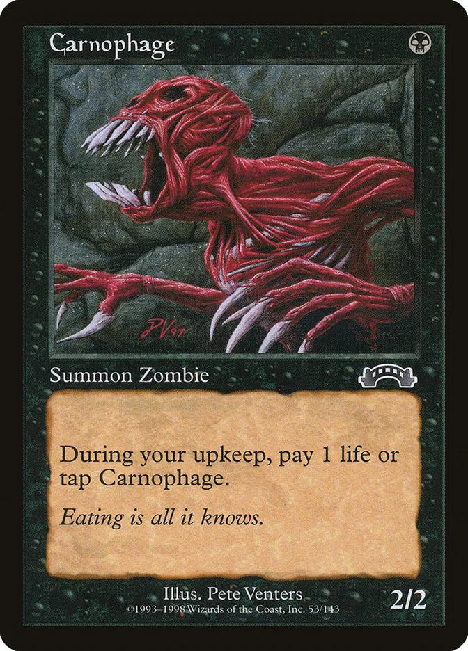 1998 Exodus Carnophage common #53 common card image