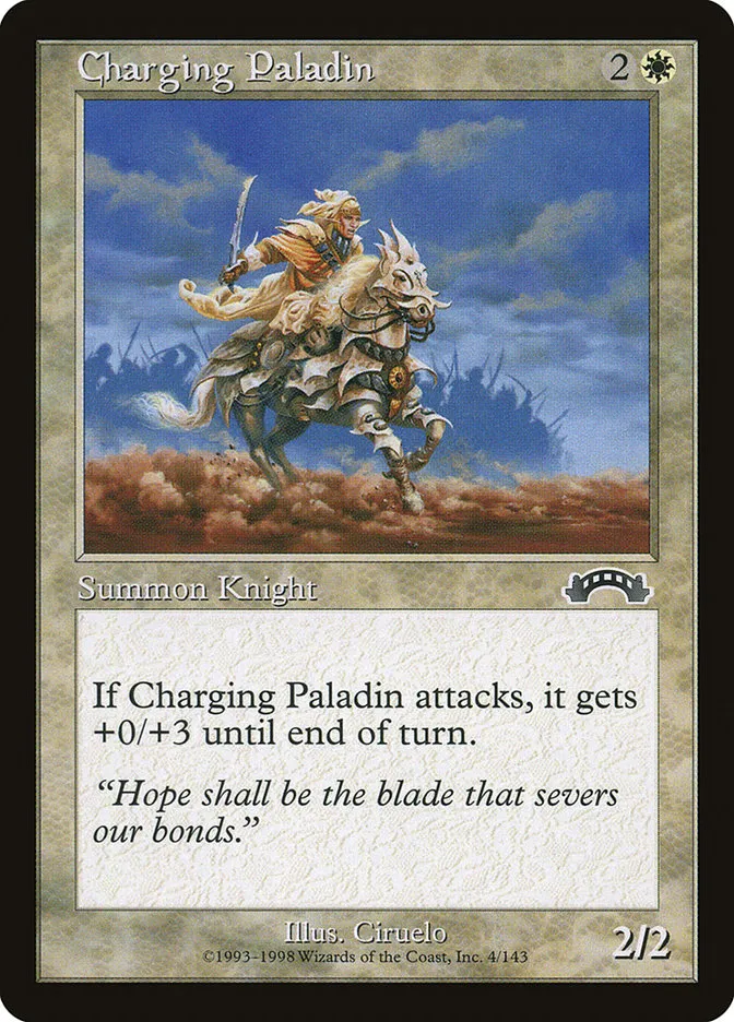 1998 Exodus Charging Paladin common #4 common card image