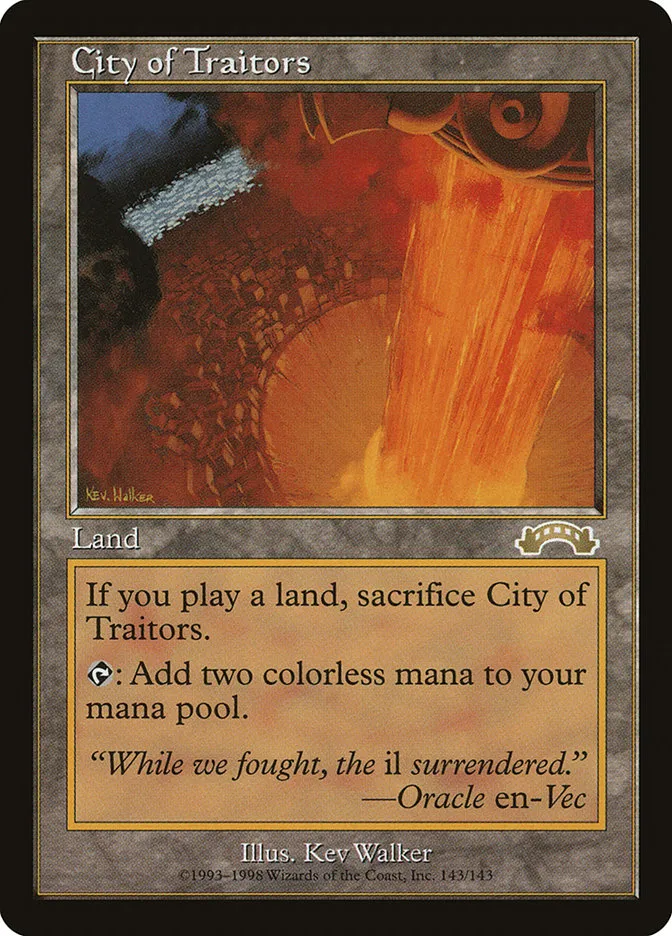 1998 Exodus City of Traitors rare #143 rare card image