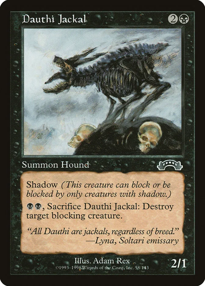 1998 Exodus Dauthi Jackal common #58 common card image