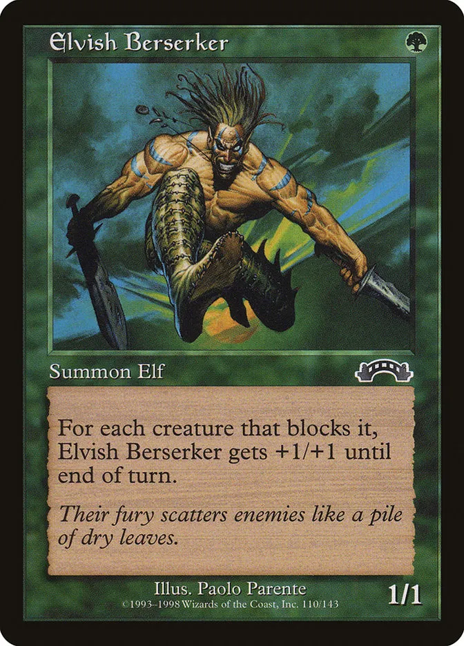 1998 Exodus Elvish Berserker common #110 common card image
