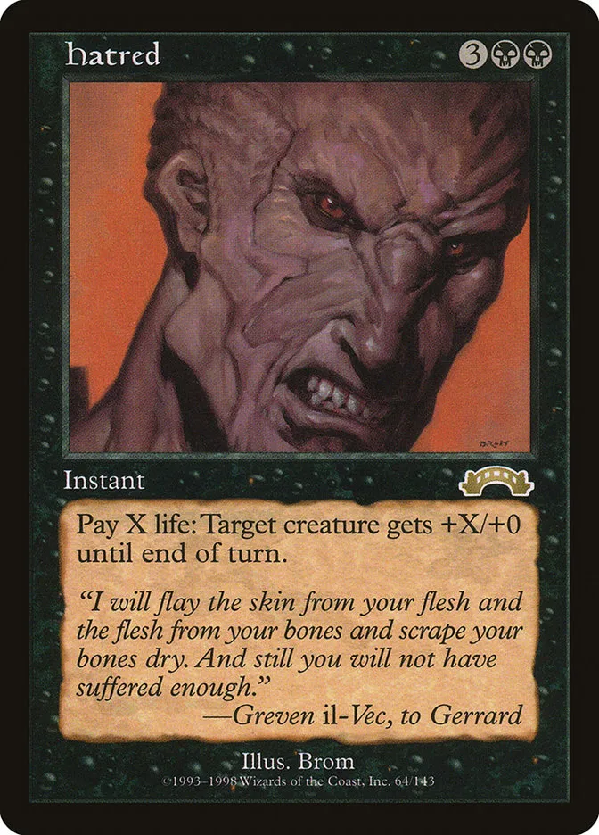 1998 Exodus Hatred rare #64 rare card image