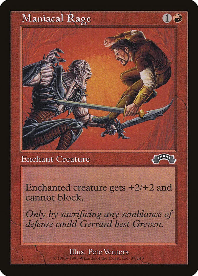1998 Exodus Maniacal Rage common #87 common card image
