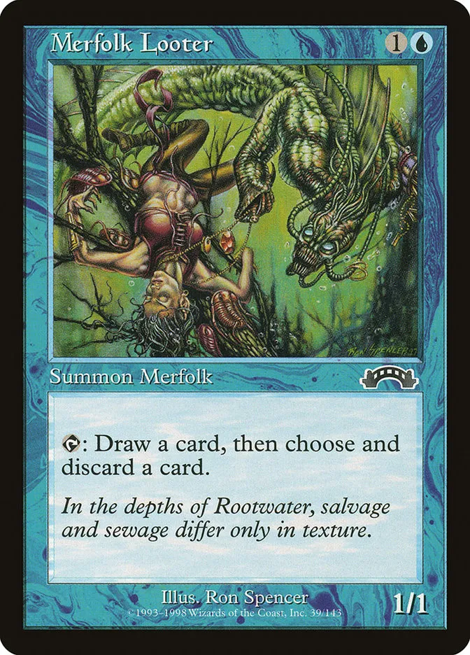 1998 Exodus Merfolk Looter common #39 common card image