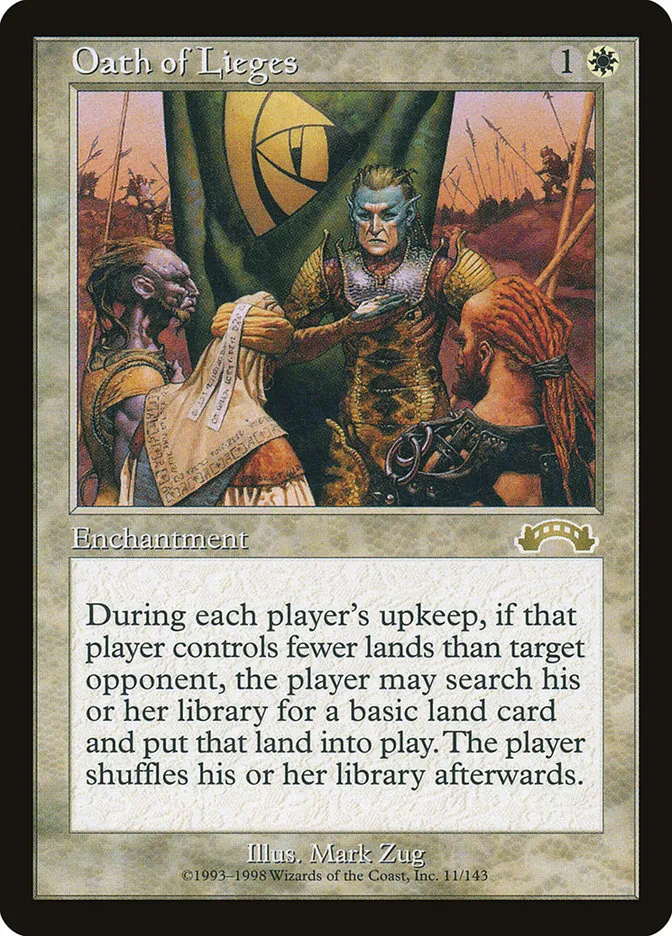 1998 Exodus Oath of Lieges rare #11 rare card image