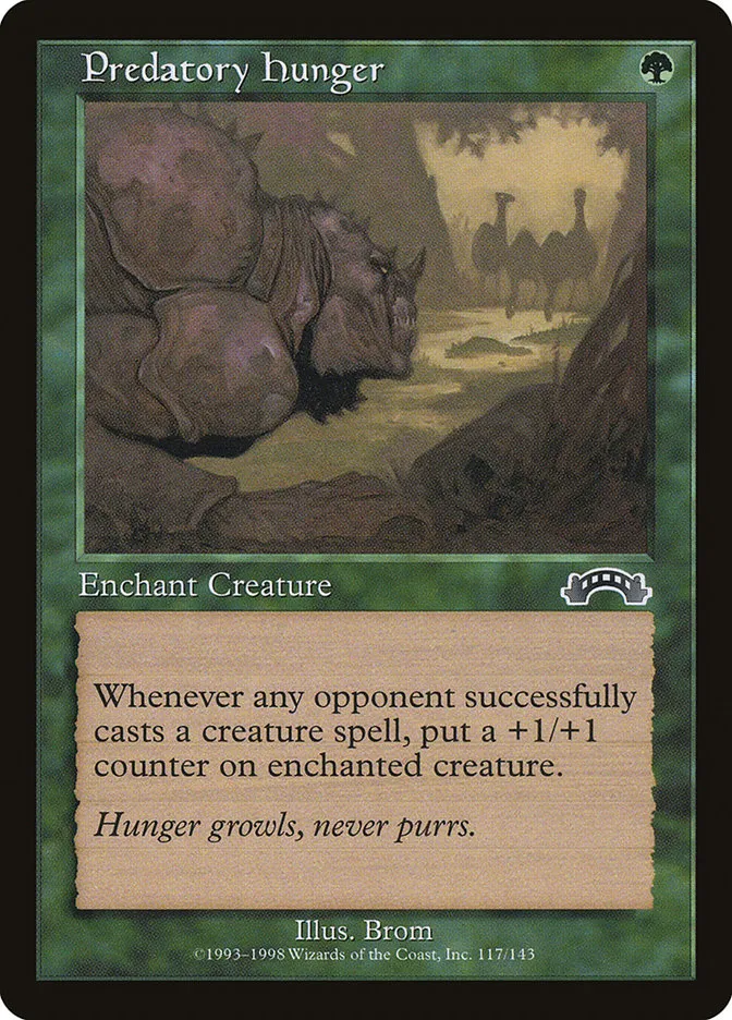 1998 Exodus Predatory Hunger common #117 common card image