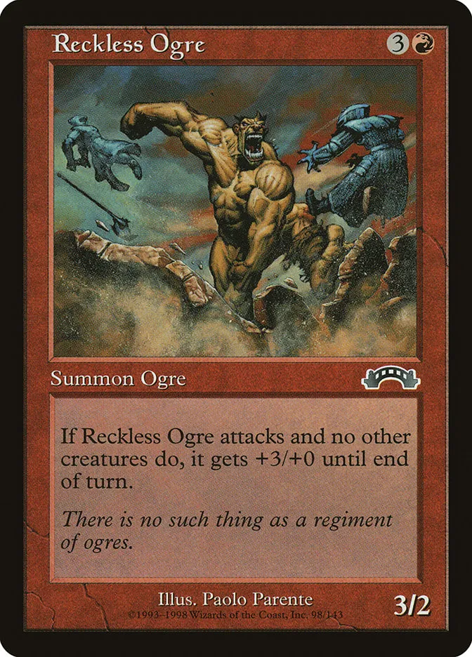 1998 Exodus Reckless Ogre common #98 common card image