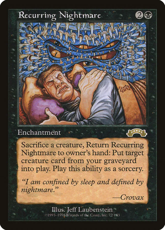 1998 Exodus Recurring Nightmare rare #72 rare card image