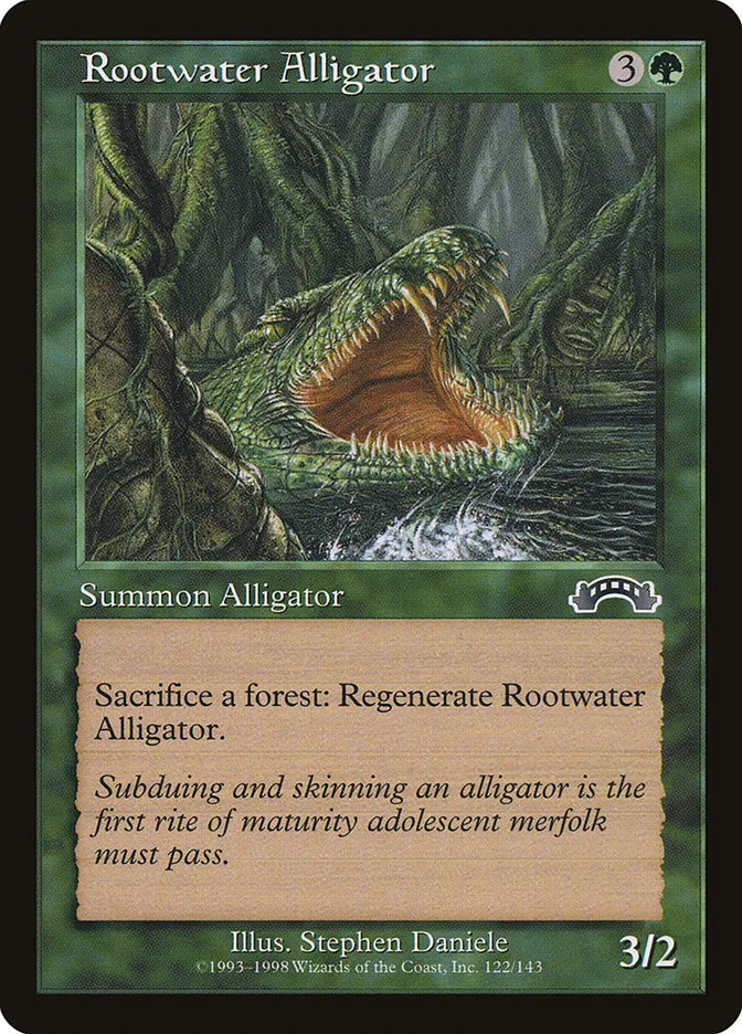 1998 Exodus Rootwater Alligator common #122 common card image