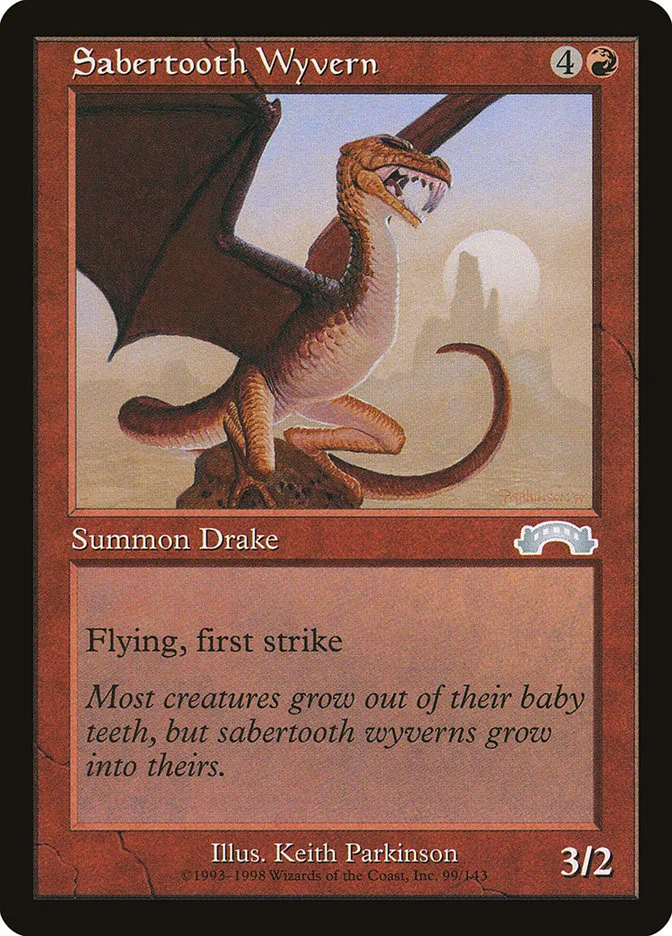 1998 Exodus Sabertooth Wyvern uncommon #99 uncommon card image