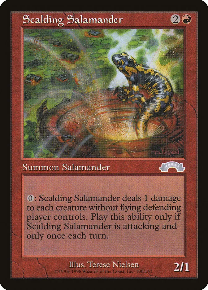 1998 Exodus Scalding Salamander uncommon #100 uncommon card image