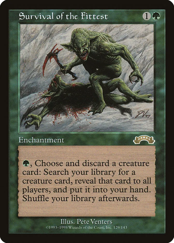 1998 Exodus Survival of the Fittest #129 rare card image
